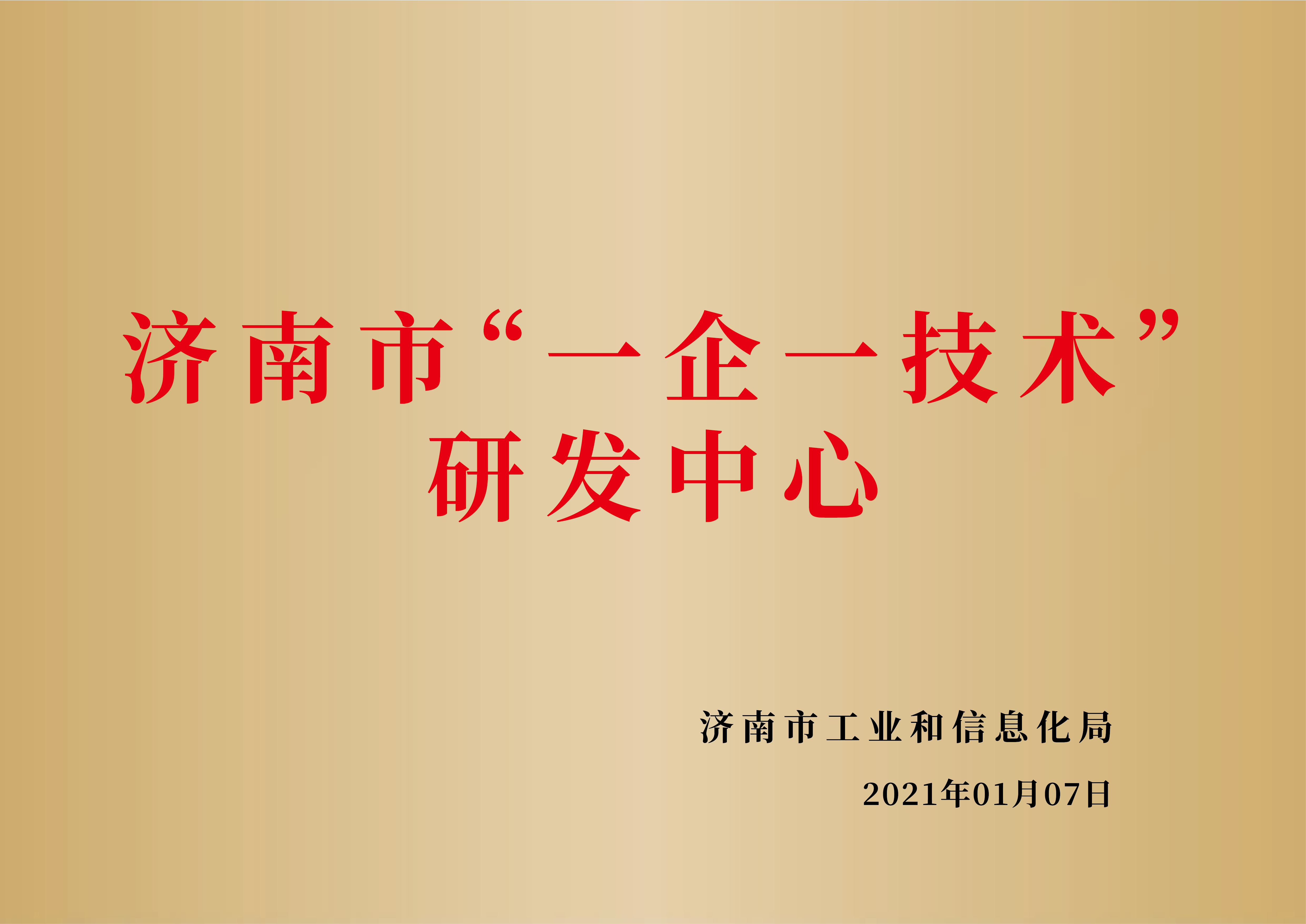 济南市“一企一技术”研发中心