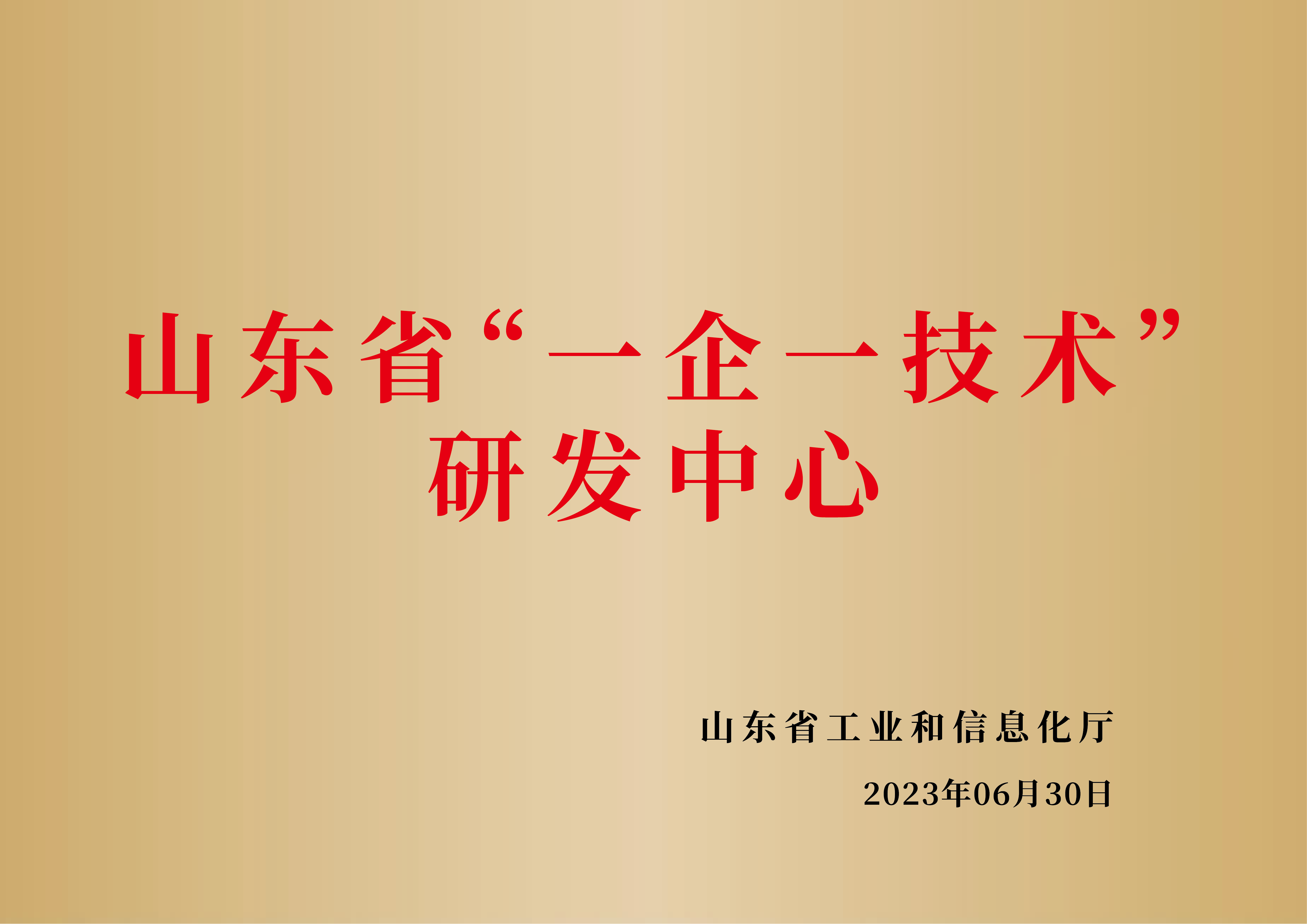 山东省“一企一技术”研发中心