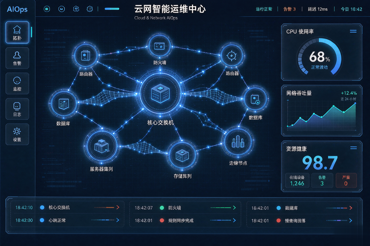 云网智能运维监控大屏